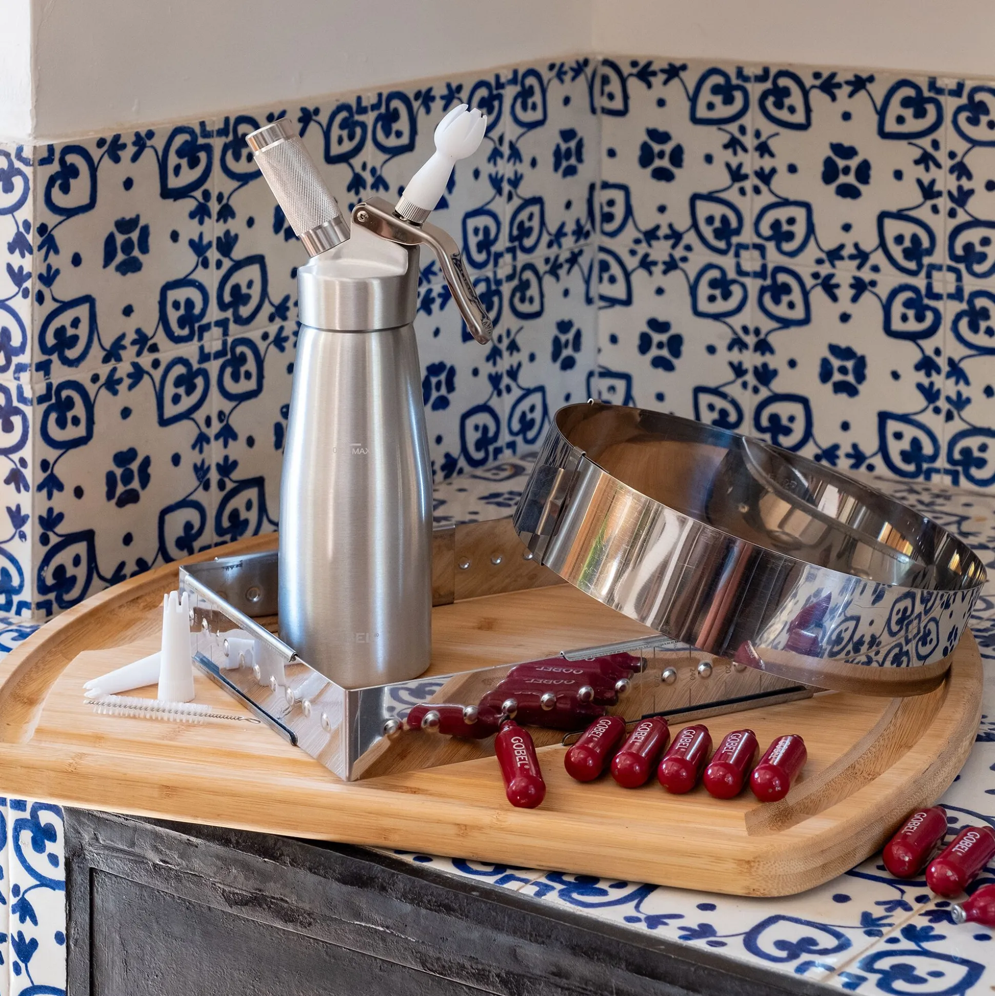 Cadre à opéra réglable en inox L16cm à L28cm - argenté