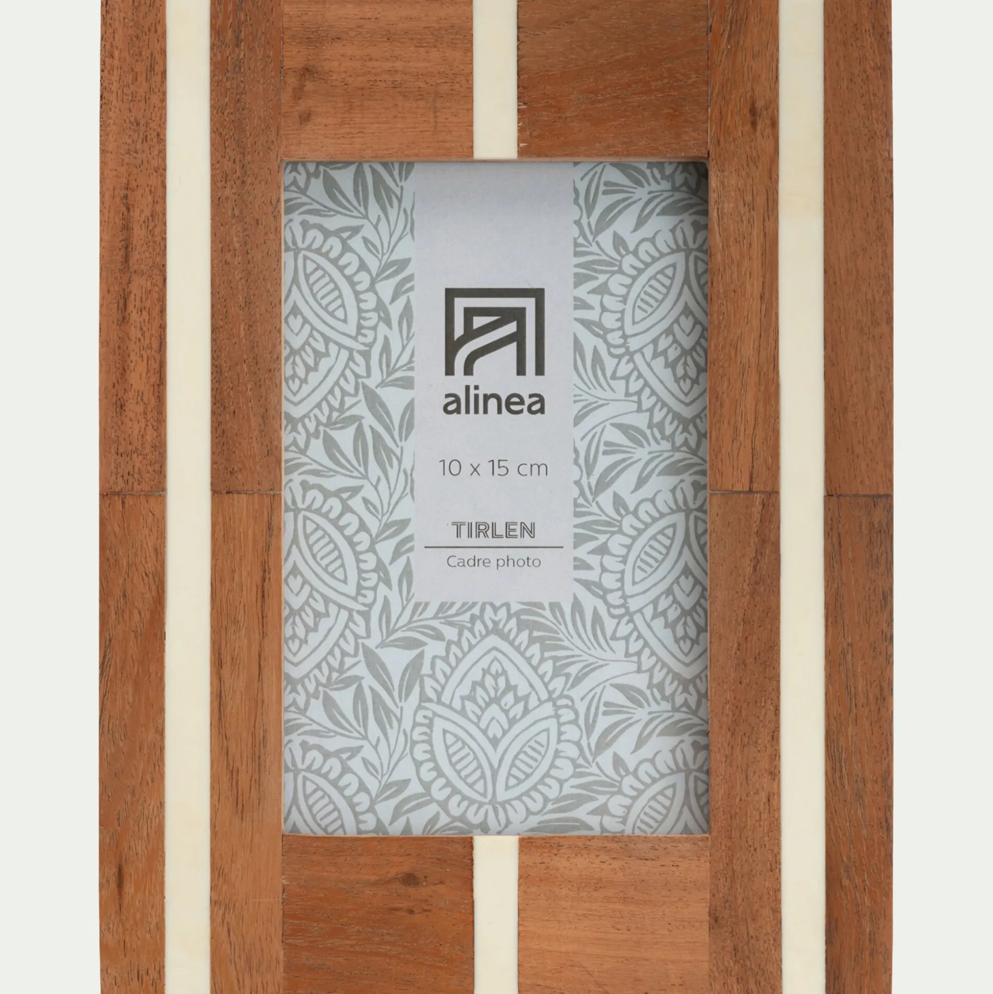 Cadre à poser rayé en bois 16x22cm - bois foncé