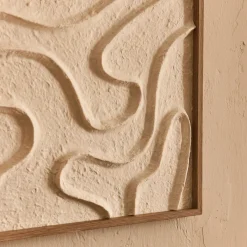 Cadre décoratif relief organique en papier de riz 60x80cm - blanc