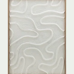 Cadre décoratif relief organique en papier de riz 60x80cm - blanc