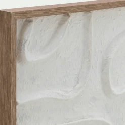 Cadre décoratif relief organique en papier de riz 60x80cm - blanc