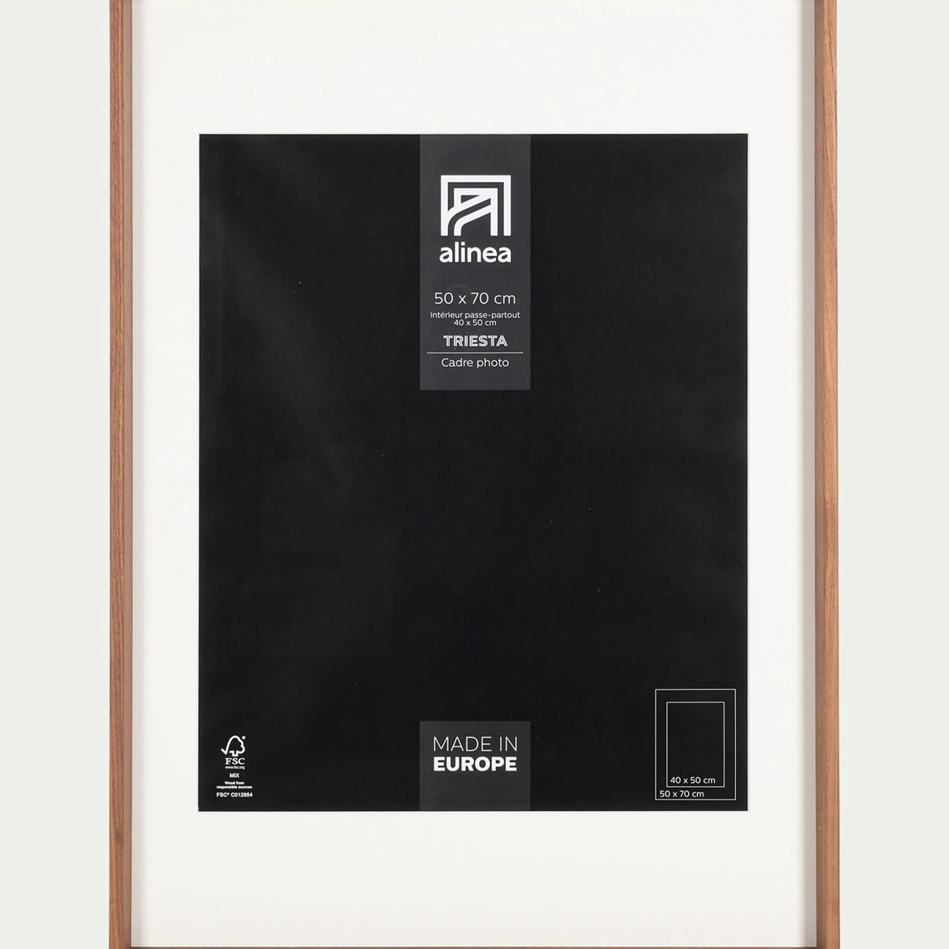 Cadre en bois de noyer 50x70cm - naturel