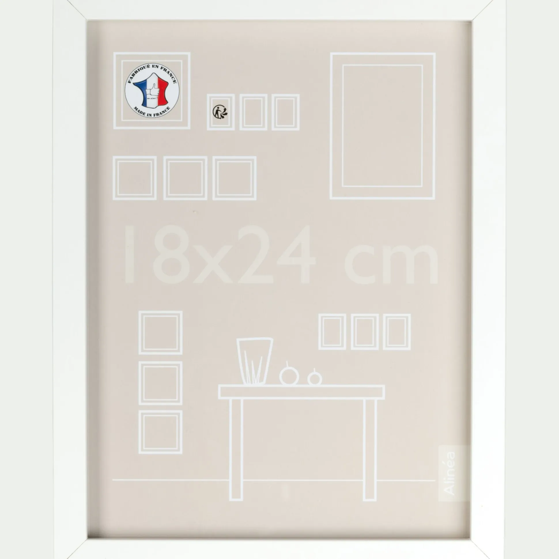 Cadre photo en bois 18x24cm - blanc