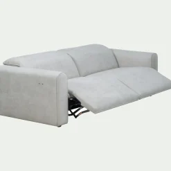 Canapé 3 places 2 relax en tissu - gris borie