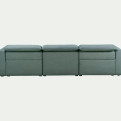 Canapé 5 places 2 relax en tissu - bleu niolon