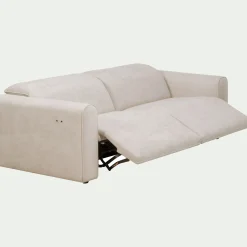 Canapé 3 places 2 relax en tissu - beige roucas