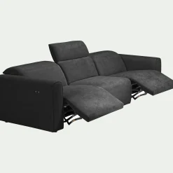 Canapé 5 places 2 relax en tissu - gris anthracite