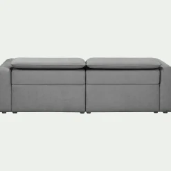 Canapé 3 places 2 relax en tissu - gris moyen