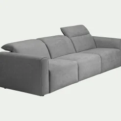 Canapé 5 places 2 relax en tissu - gris moyen