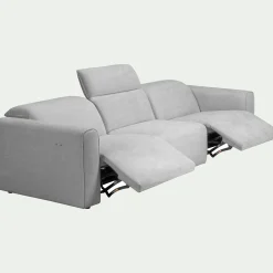 Canapé 5 places 2 relax en tissu - gris borie