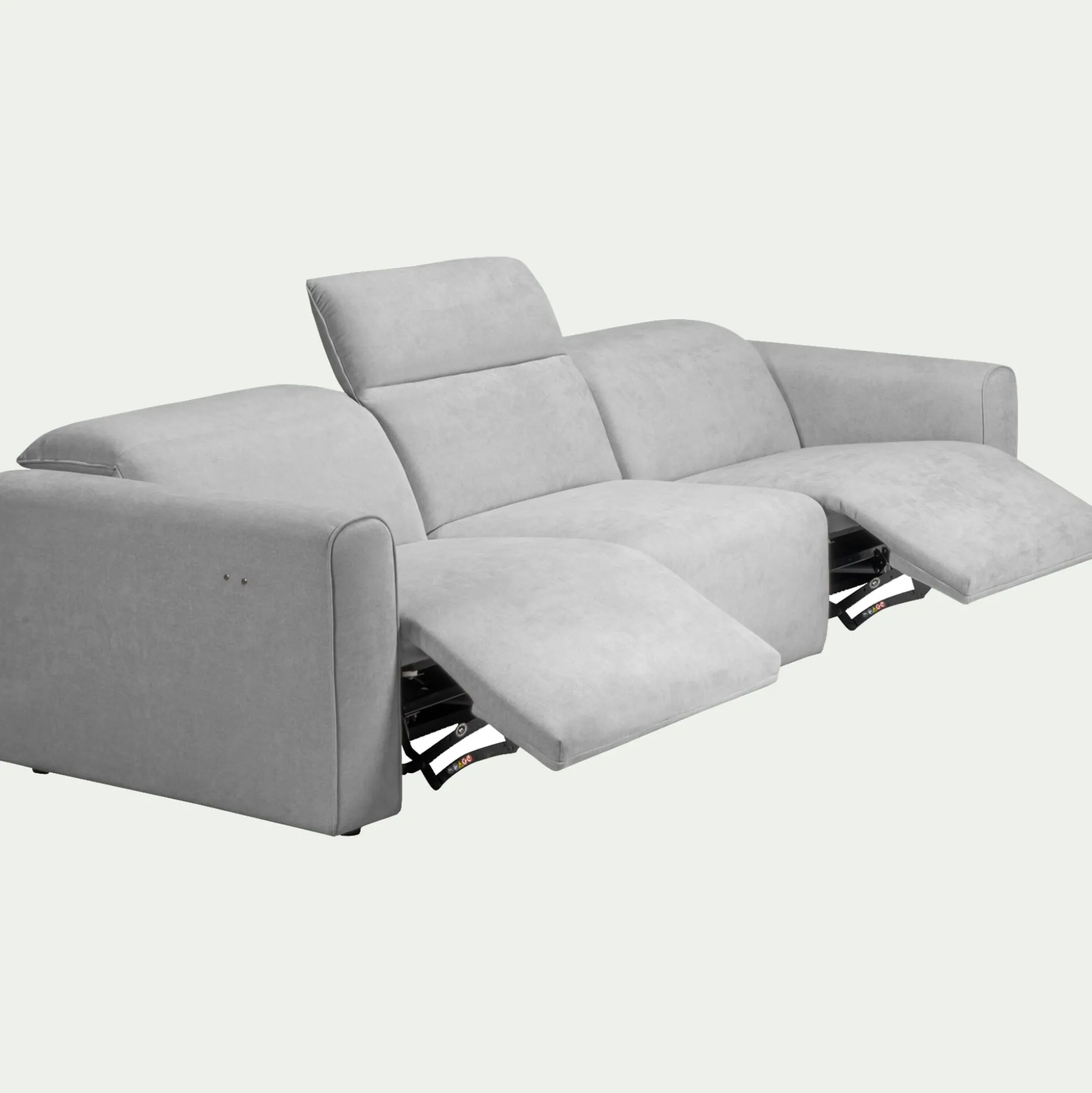 Canapé 5 places 2 relax en tissu - gris borie