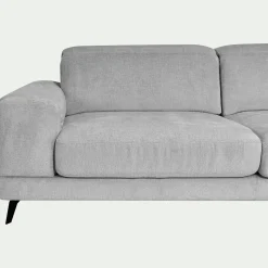 Canapé 4 places avance recule en tissu doux - gris