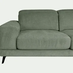 Canapé 3 places avance recule en tissu doux - vert cèdre