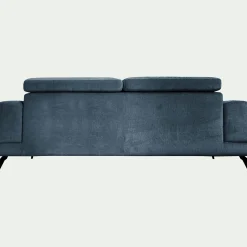 Canapé 4 places avance recule en tissu doux - bleu