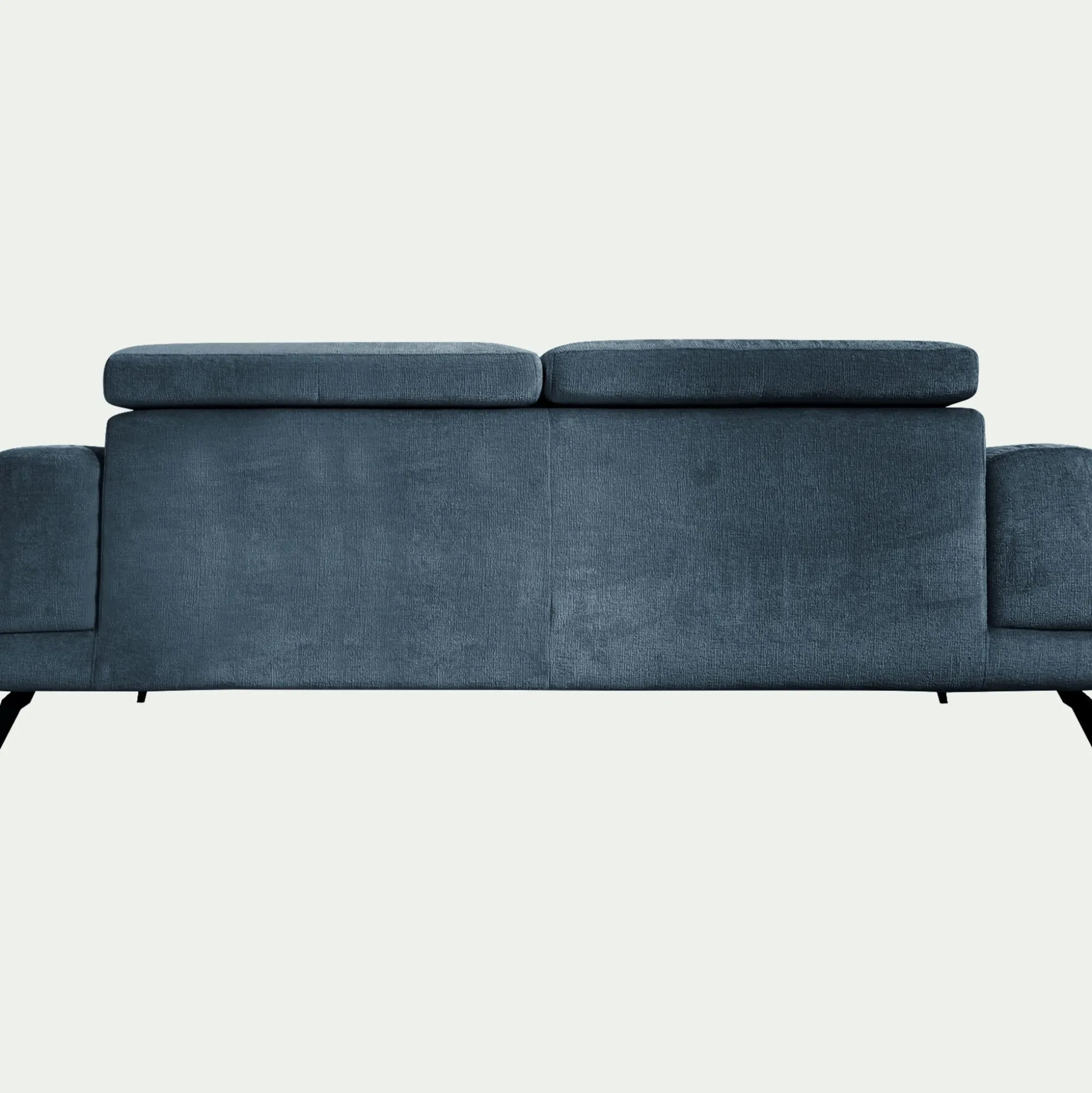 Canapé 4 places avance recule en tissu doux - bleu