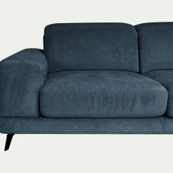 Canapé 3 places avance recule en tissu doux - bleu