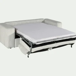 Canapé 3 places convertible en velours côtelé - gris borie