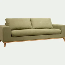 Canapé 4 places convertible en tissu Cosmo - vert kaki