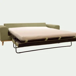 Canapé 4 places convertible en tissu Cosmo - vert kaki