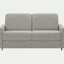 Canapé 3 places convertible en tissu matelas densité 25kg/m3 - gris borie