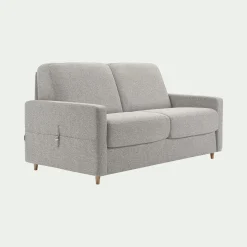 Canapé 3 places convertible en tissu matelas densité 25kg/m3 - gris borie