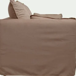 Canapé 4 places convertible en tissu wind - terracotta