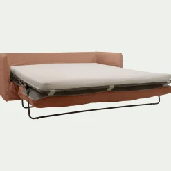 Canapé 4 places convertible en tissu wind - terracotta