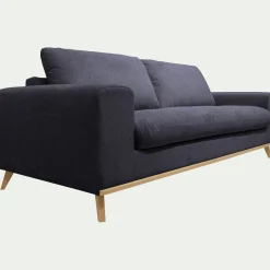 Canapé 4 places convertible en tissu Crown - bleu calabrun