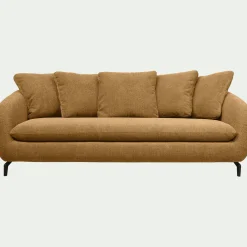 Canapé 4 places convertible en tissu tramé - bronze