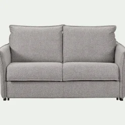Canapé 3 places convertible en tissu Sogno avec matelas densité 35kg/m3 - gris moyen