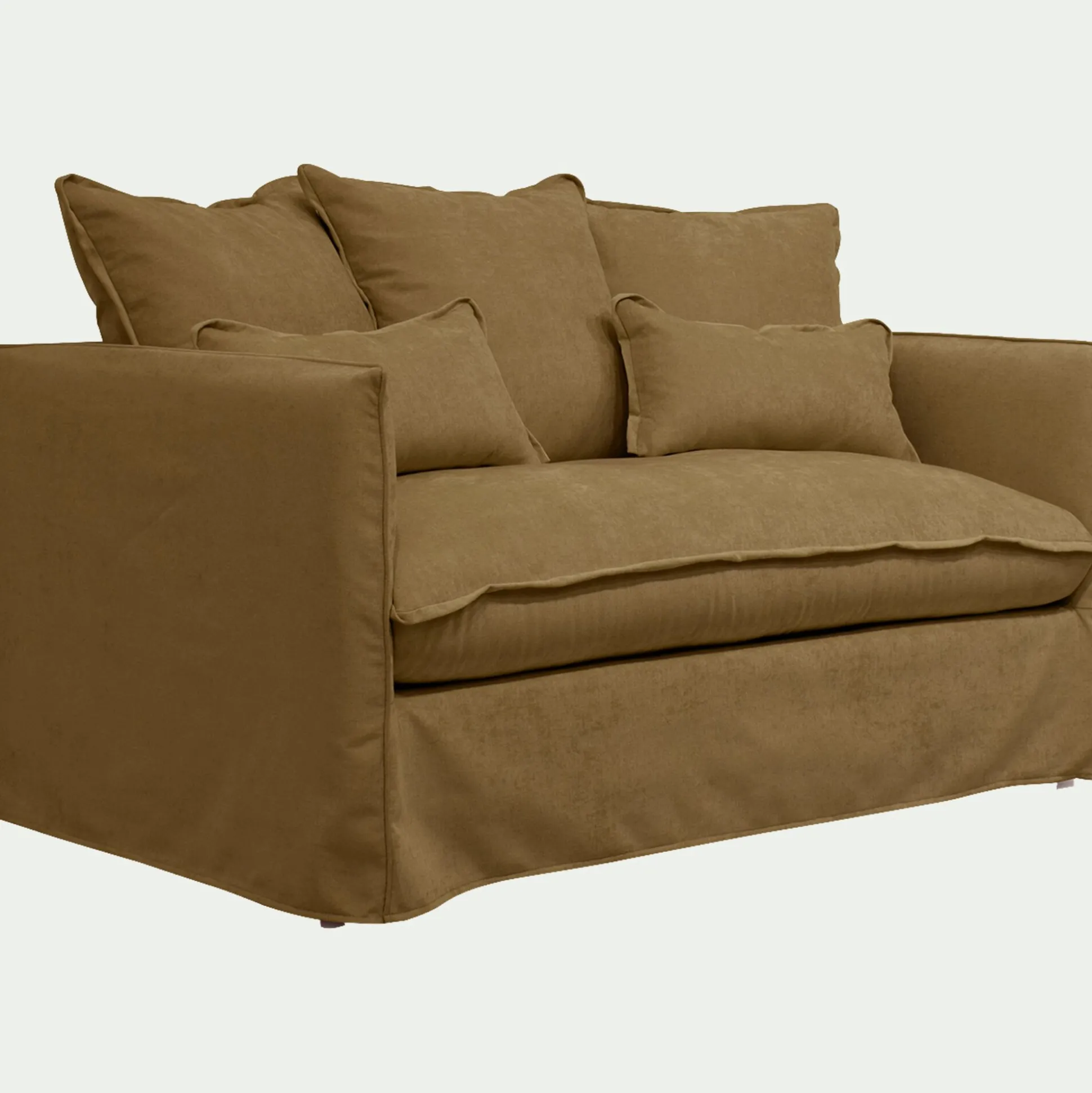 Canapé 2 places convertible en tissu wind - bronze