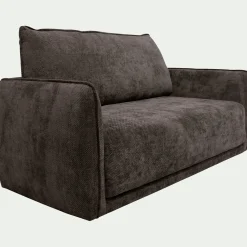 Canapé 3 places convertible en tissu Eden - marron