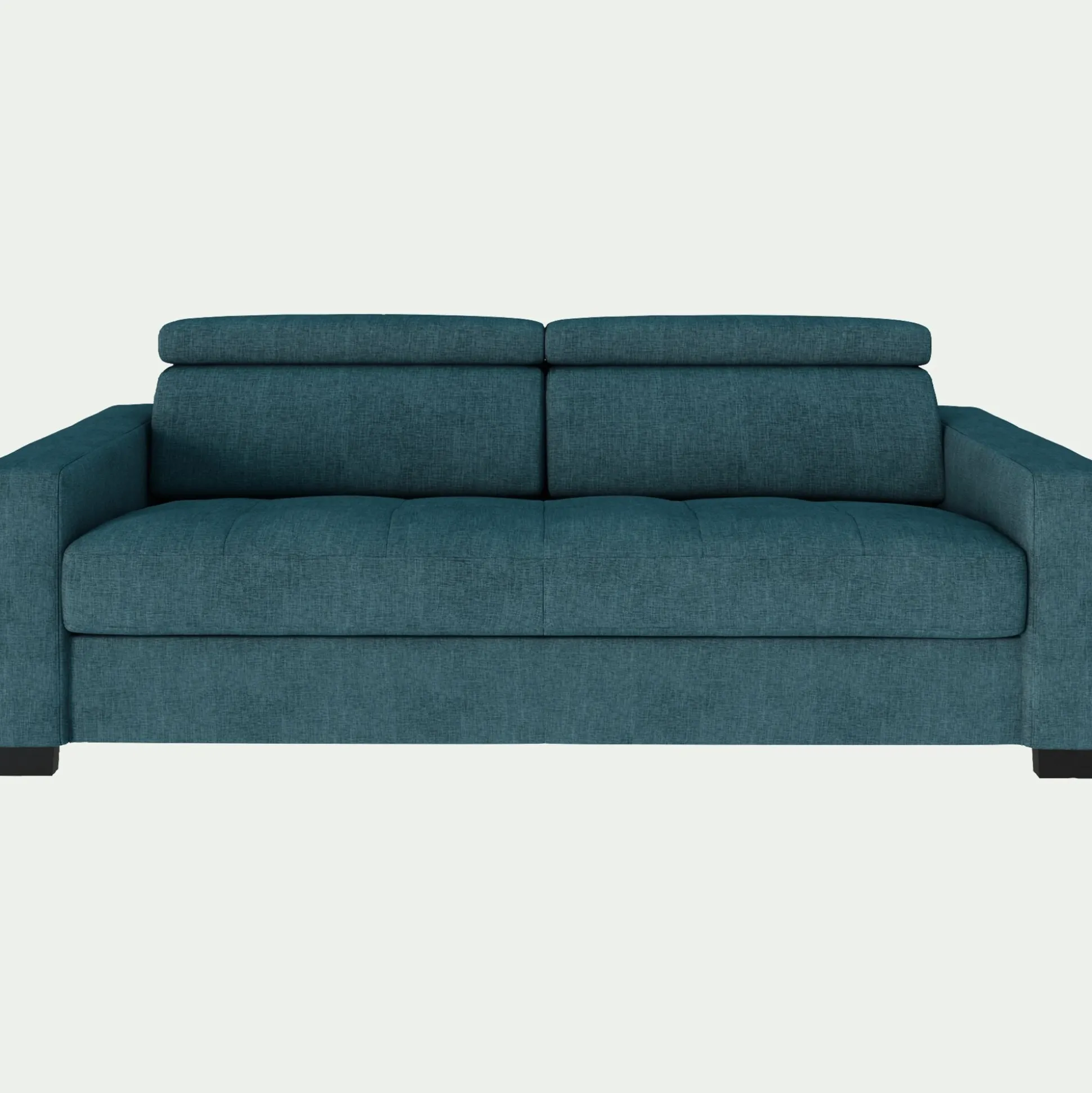 Canapé 3 places convertible matelas Bultex en tissu monclar avec accoudoirs 20cm - bleu niolon