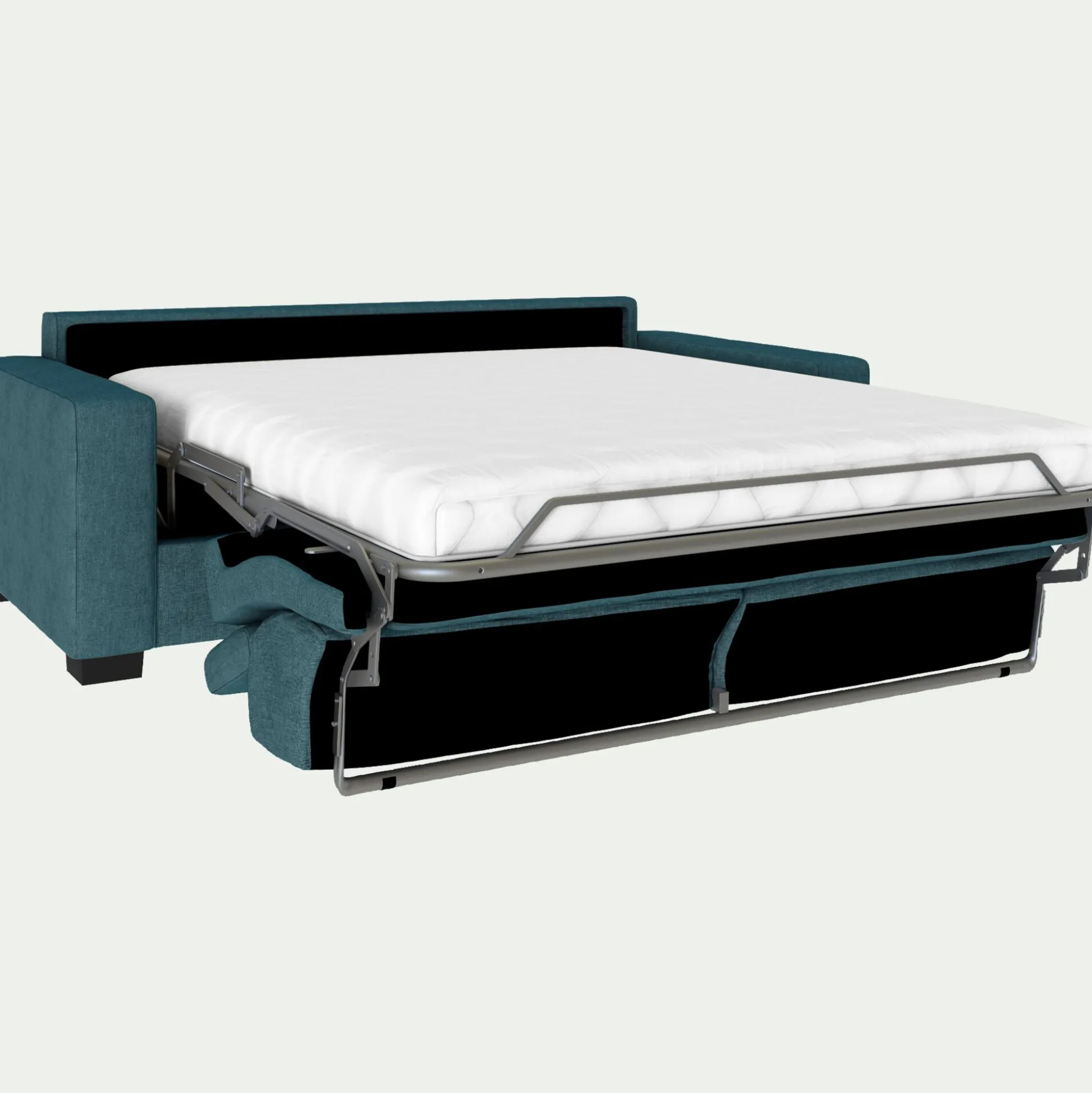 Canapé 3 places convertible matelas Bultex en tissu monclar avec accoudoirs 20cm - bleu niolon