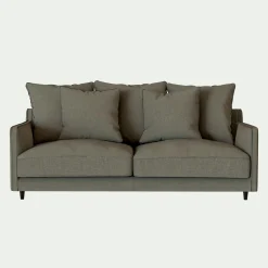 Canapé 3 places convertible matelas Bultex tissu mixte - vert cedre