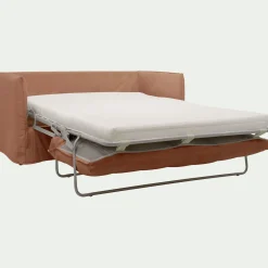 Canapé 2 places convertible en tissu wind - terracotta