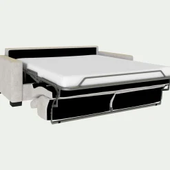 Canapé 3 places convertible en tissu monclar avec accoudoirs 15cm - beige roucas