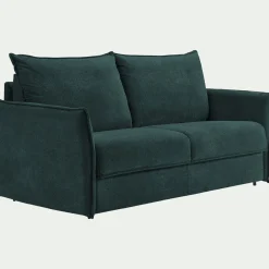 Canapé 3 places convertible en tissu avec matelas densité 35kg/m3 - bleu