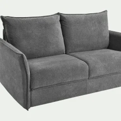 Canapé 4 places convertible en tissu avec matelas densité 35kg/m3 - gris restanque