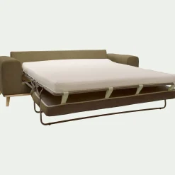 Canapé 3 places convertible en tissu crown - vert cèdre