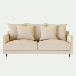 Canapé 3 places convertible en tissu - beige roucas