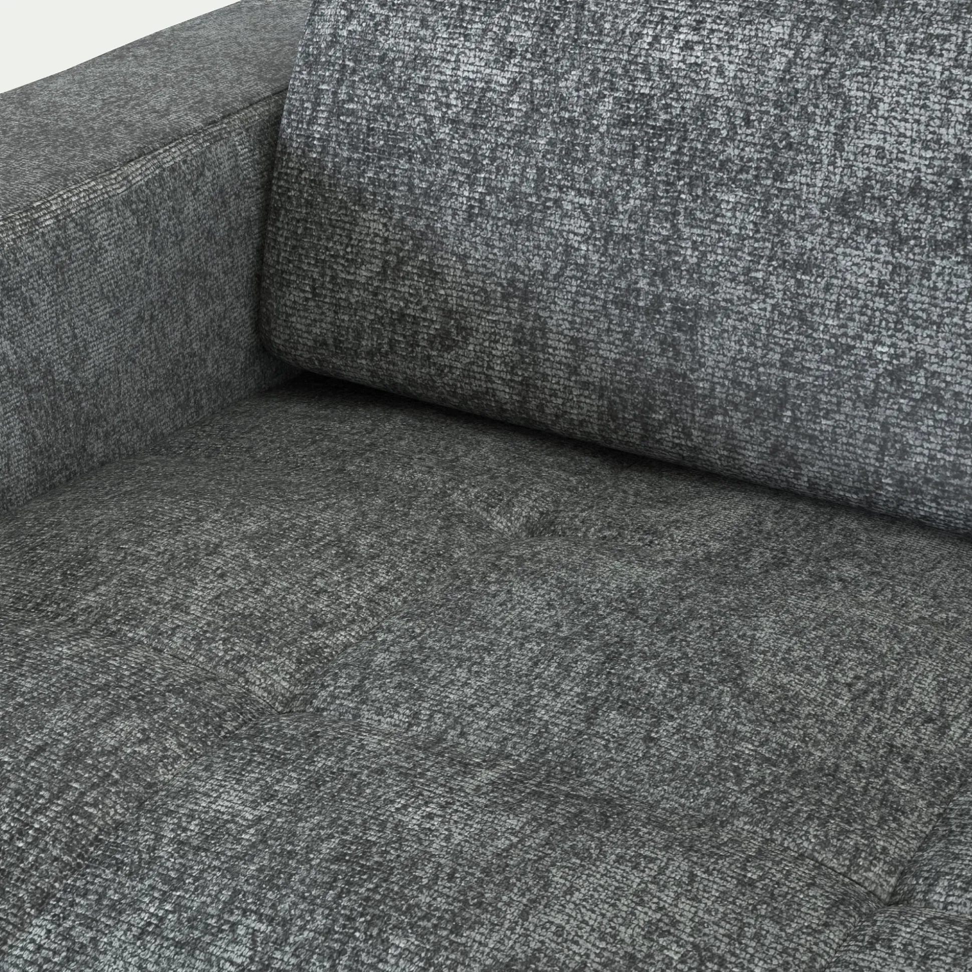 Canapé 3 places convertible matelas Bultex en tissu genesis avec accoudoirs 15cm - gris ardoise