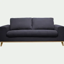 Canapé 3 places convertible en tissu Crown - bleu calabrun