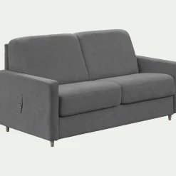 Canapé 4 places convertible en tissu Sogno densité 35kg/m3 - gris restanque