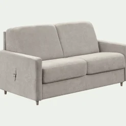 Canapé 3 places convertible en tissu Sogno densité 35kg/m3 - beige roucas