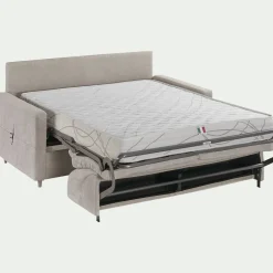 Canapé 3 places convertible en tissu Sogno densité 35kg/m3 - beige roucas