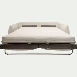 Canapé 3 places convertible en tissu Raven - blanc écru