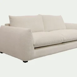 Canapé 3 places convertible en tissu Raven - blanc écru