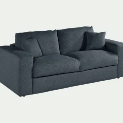 Canapé 3 places convertible bouclette dasco - bleu