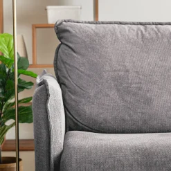 Canapé 4 places convertible en tissu Sogno avec matelas densité 35kg/m3 - gris moyen